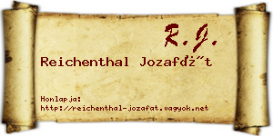 Reichenthal Jozafát névjegykártya